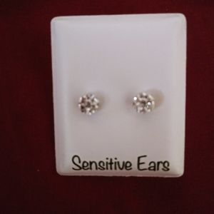 Silver Clustered Earrings for Sensitive Ears